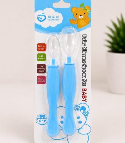 Baby Silicone Feeding Spoon Set 2pcs – Blue