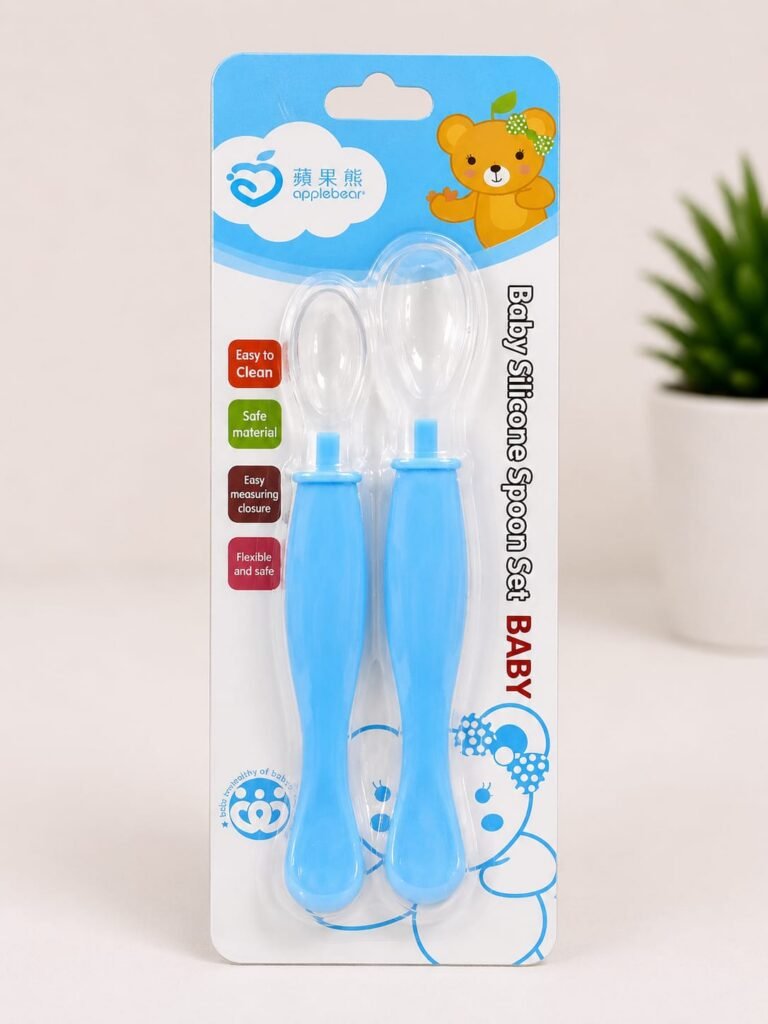 Baby Silicone Feeding Spoon Set 2pcs – Blue