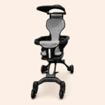 Lightweight Foldable Baby Stroller with Canopy & Parent Push Handle | 360° Wheels | Black