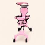 Lightweight Foldable Baby Stroller with Canopy & Parent Push Handle | 360° Wheels | Pink