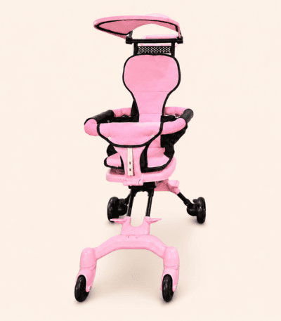 Lightweight Foldable Baby Stroller with Canopy & Parent Push Handle | 360° Wheels | Pink