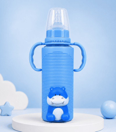 Premium Glass Baby Feeding Bottle with Handle – 240ml | BPA Free