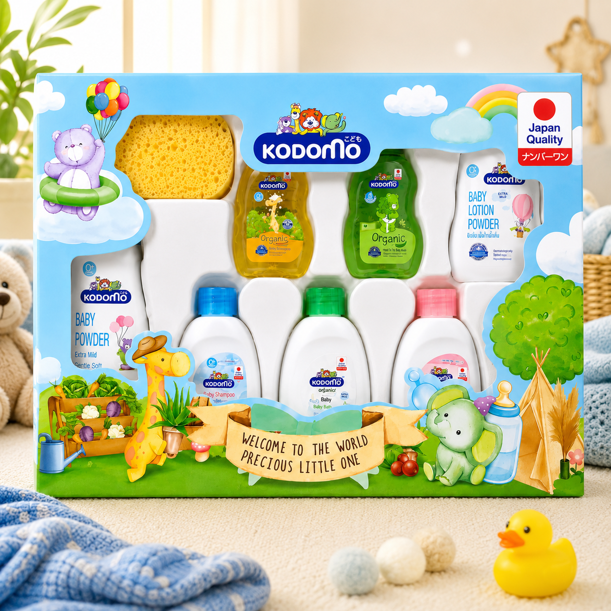 Kodomo Baby 8pcs Gift Set – Complete Baby Care Essentials Kodomo Baby 8pcs Gift Set – Complete Baby Care Essentials