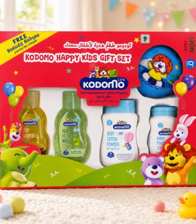 Kodomo Happy Kids Gift Set with Bathing Sponge | Complete Baby Bath Care Set