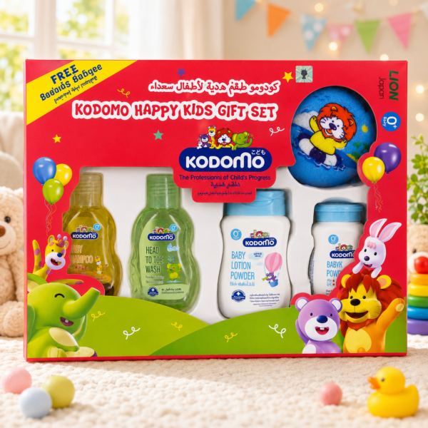 Kodomo Happy Kids Gift Set with Bathing Sponge | Complete Baby Bath Care Set