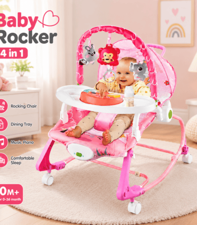 Hu Baby 4-in-1 Multifunctional Baby Rocker & Bouncer with Music & Dining Tray