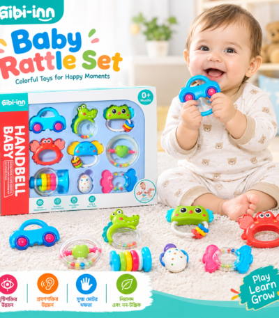 Gibi-inn Baby Handbell Rattle Set – Colorful.