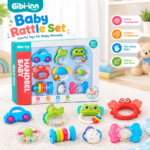 Gibi-inn Baby Handbell Rattle Set – Colorful.