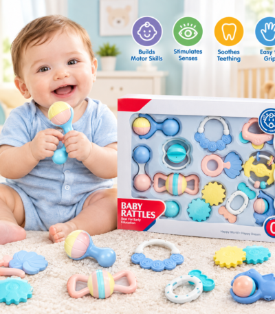Baby Rattles Set 0+ Months – Colorful Infant Rattle and Teether Toys
