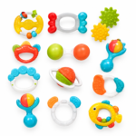 HUNGER 8 Piece Baby Rattle Set – Colorful Baby Toys